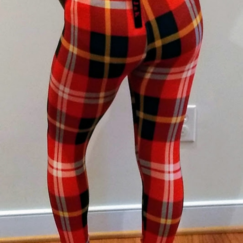 Multi-Color Plaid Leggings - Picture 2 of 2